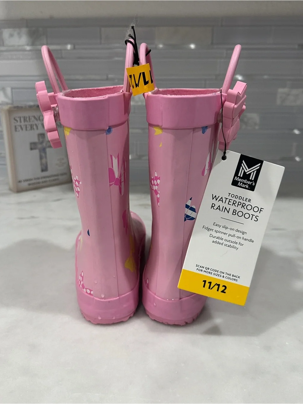 Title: Member’s Mark Pink Bow Toddler Rain Boots Size 11/12 NWT